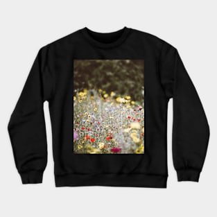 Flowers, Field, Nature, Neutral, Landscape,Scandinavian art, Modern art, Wall art, Print, Minimalistic, Modern Crewneck Sweatshirt